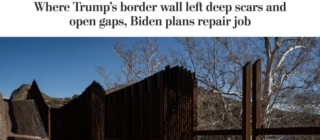 Where Trump’s Border Wall Left Deep Scars And Open Gaps, Biden Plans ...