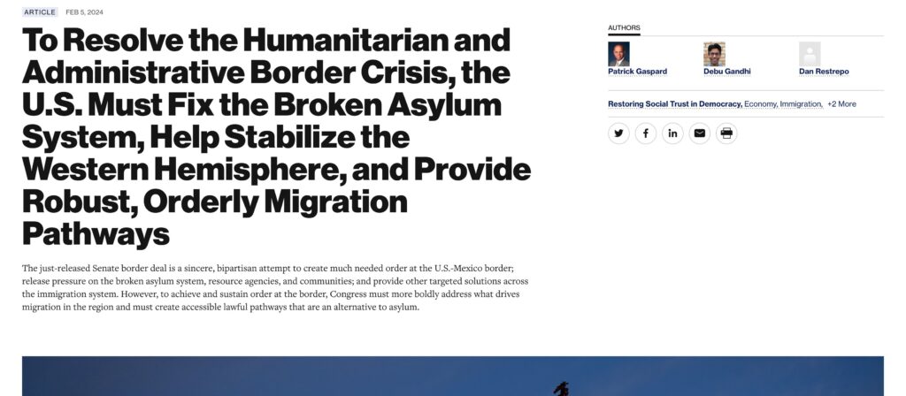 To Resolve the Humanitarian and Administrative Border Crisis, the U.S ...